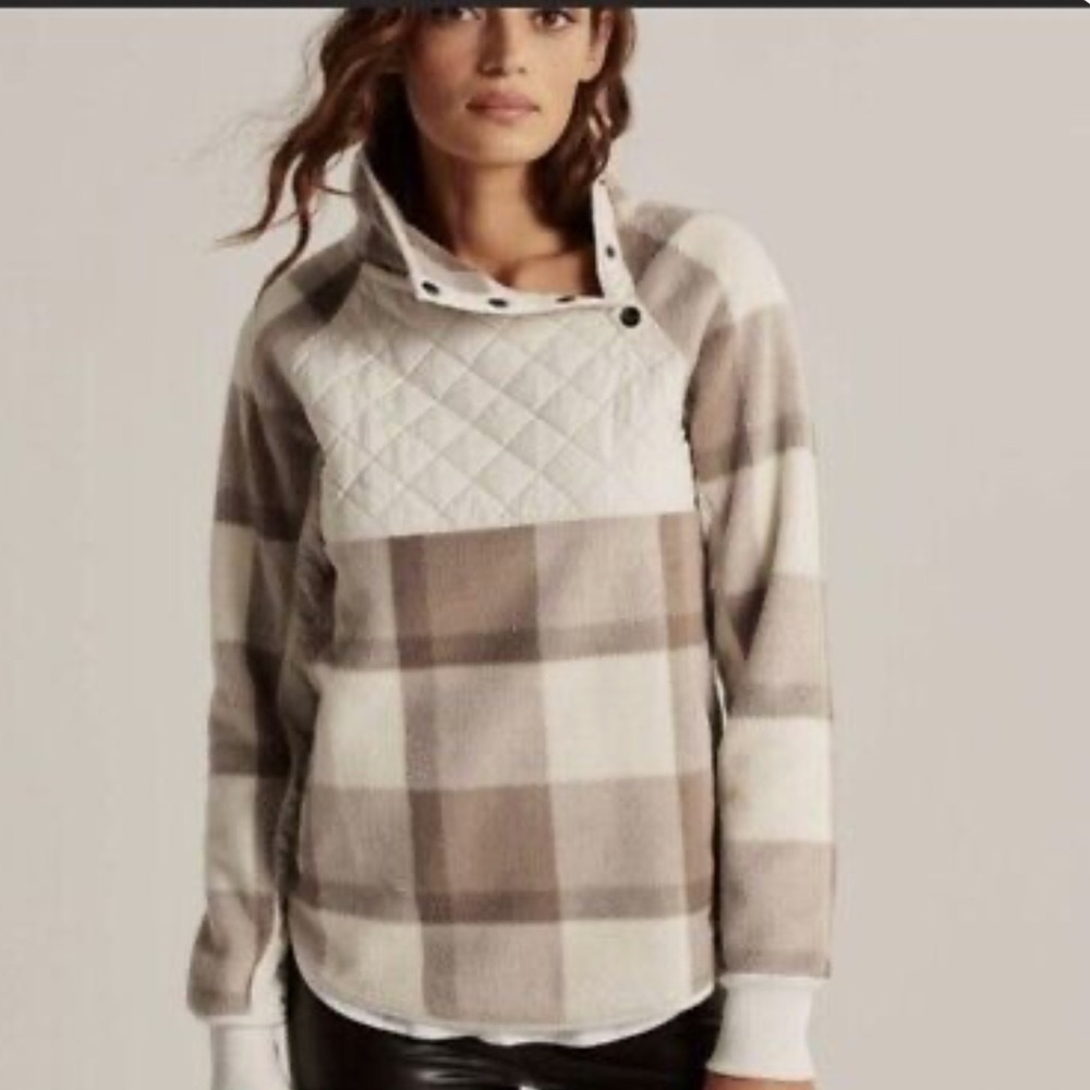 Abercrombie & Fitch Plaid fleece - Cream and Brown